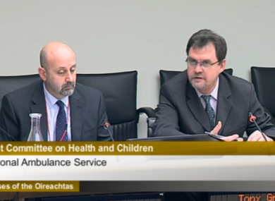 Tony Gregg  addressing the Joint Oireachtas Committee 